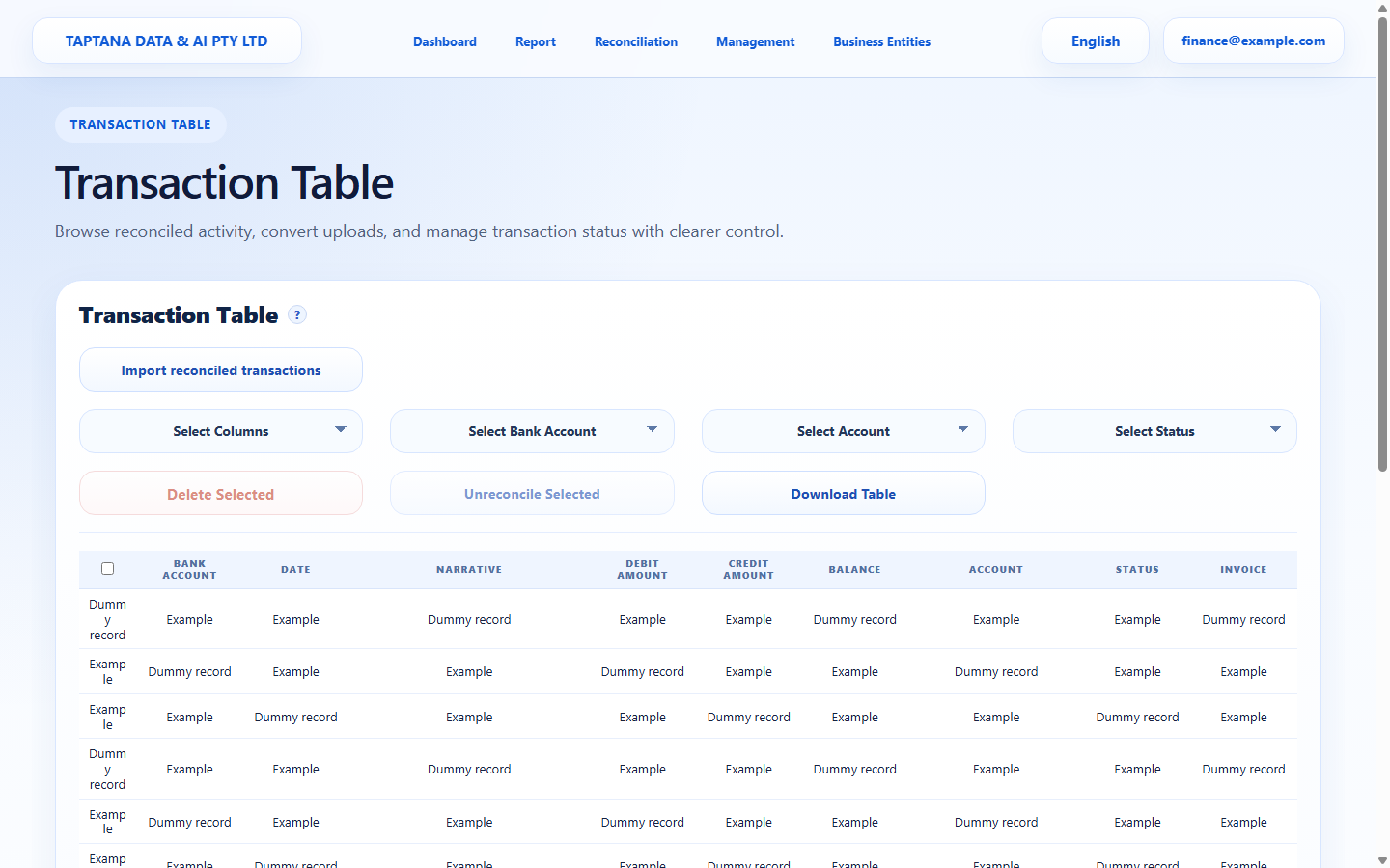 Download advanced template screenshot